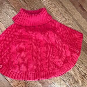 Cozy Red Knit Poncho